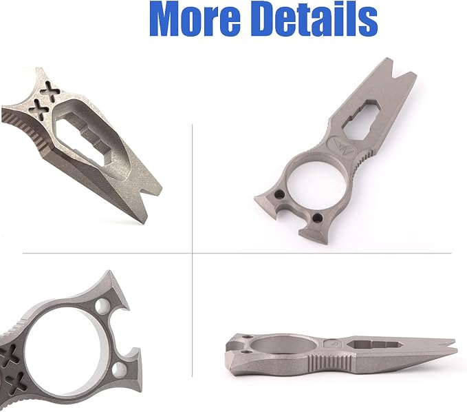 Hamans Pry Bar Multi Tool Titanium with Wrench Bottle Opener Pry Bar Function Mini Portable