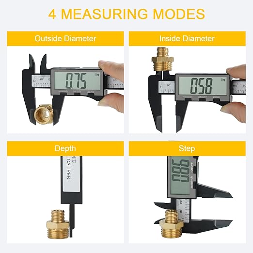 Digital Caliper, Sangabery Dial Caliper 6 Inch with Extra-Large LCD Screen, Plastic Vernier Calipers Measuring Tool, Electronic Ruler, Inch & Millimeter Conversion, Use for Jewelry, Industrial, DIY