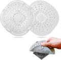 Hair Drain Catcher,Square Drain Cover for Shower Strong Adhesion Silicone Hair Stopper with Suction Cup,Easy to Install Suit for Bathroom,Bathtub,Kitchen 2 Pack (Cream White)