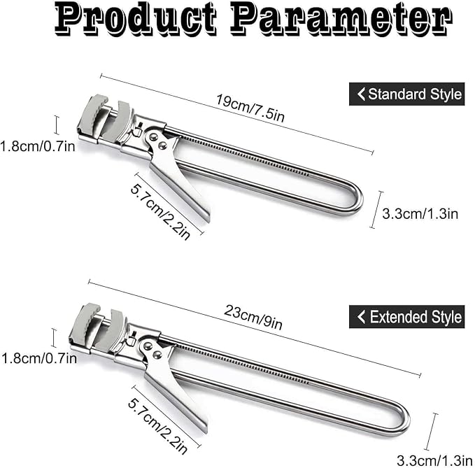 2023 New Adjustable Stainless Steel Can Opener,Upgrade the Extension of the Bottle Opener with Non-Slip Pad,Jar Opener for Weak Hands，Longer Hand Can Opener for Any-Size Lids (1 Pcs, 9in)
