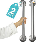 Vive Bathroom Grab Bars for Seniors (2 Pack, 16") - ADA Suction Cup Shower Grab Bars for Elderly & Disabled Adults, Bathtub Safety Handles, Handicap Bath Support Rails, Tub Side & Wall Bar