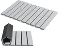 AWW Foldable Stone Bath Mat, Quick Dry Diatomaceous Earth Bath Mat with Non-Slip Mat, Super Absorbent, Easy to Clean, Compact for Small Bathrooms, 23.6 x 15.5, Light Grey