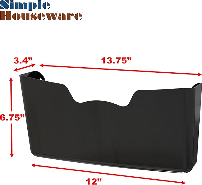 Simple Houseware Single Pocket Wall Mount for Hanging File Holderr, 5 Packs, Assorted Colors