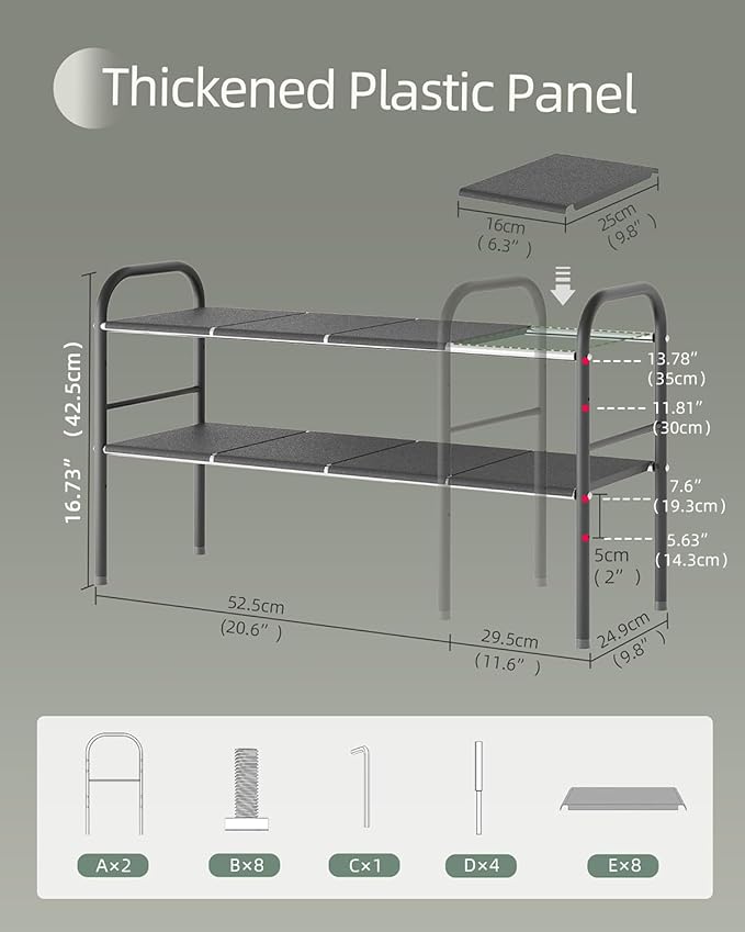 NETEL Under Sink Organizers and Storage, 2 Tier Expandable Under Cabinet Organizer Shelf with 8 Removable Panels,Expandable Shelf for Cupboard,Kitchen,Bathroom,Shoe Storage Rack