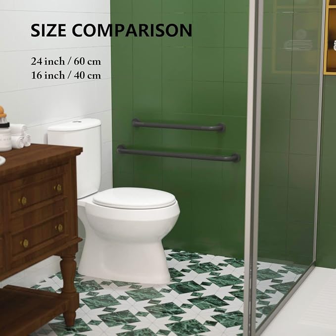 32 Inch Anti Slip Shower Grab Bar Oil Rubbed Black 1.25" Diameter,Munzong Bathroom Grab Bar, Knurled Bathroom Balance Bar,Safety Hand Rail Support Handicap Elderly Senior Assist Bath Handle