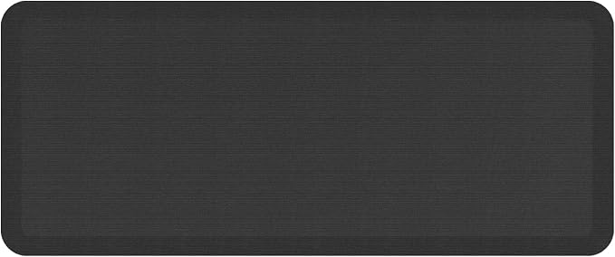 NewLife by GelPro Anti-Fatigue Designer Comfort Kitchen Floor Mat, 20"x48", Grasscloth Charcoal Stain Resistant Surface with 3/4" Thick Ergo-Foam Core for Health and Wellness