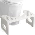 ROMGUAR CRAFT 7 Inch Bamboo Toilet Stool, Foldable Poop Stool, Bathroom Step Stool Squat (White)