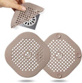 2 Pack Drain Hair Catcher Silicone Shower Drain Protector Sink Drain Strainer Hair Stopper for Shower Kitchen Bathroom Tub Brown 5.5 x 5.5 x 0.04 inches