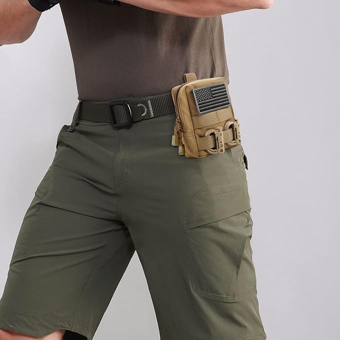 FRTKK 2 Pack Molle Pouches - Tactical Compact Water-Resistant EDC Pouch Bag Small Utility Pouch