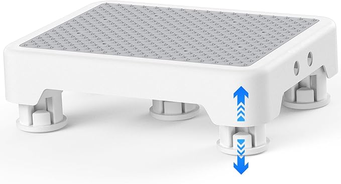 SPACELEAD Mobility Step Stool for Adults & Seniors, Indoor/Outdoor Portable Stair Assist, Anti-Slip Platform for Bathroom， Kitchen, Office, and Bedroom, 600lbs Capacity, White Gray