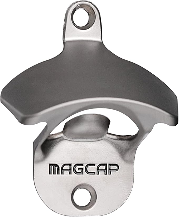 Outdoor Bottle Opener Wall Mounted - Style Magnetic Beer Bottle Opener that Catches Caps - Easy to Install and Incredibly Convenient