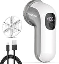 BEAUTURAL Fabric Shaver, Rechargeable Lint Remover, Electric Portable Sweater Defuzzer with 3 Speeds, 6 Leaf Blades, Digital LED Display, Remove Pilling for Clothes, Furniture, Sweater, Couch, Blanket