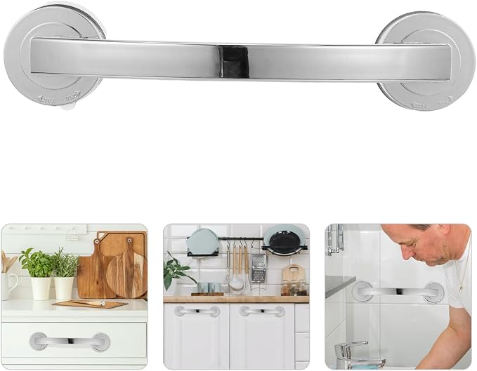 Soimiss Suction Cup Bathroom Grab Bar 11.81In Non-Slip Safety Handrail for Elderly Shower Tub Wall Mounted Armrest Support