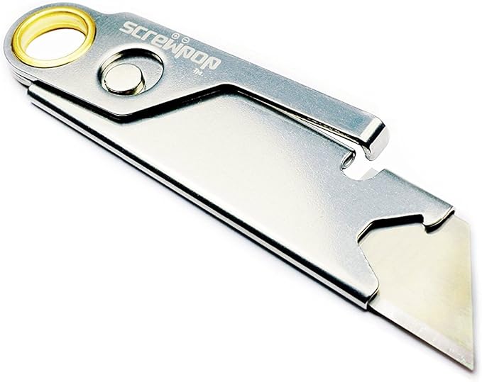 Screwpop Ron's Utility Pocket Knife 3.0 Gift for Men Attaches to Keychain and Carabiner with Magtrak Technology Stainless Steel