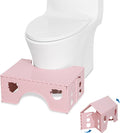 7inches Foldable Toilet Stool (Pink), Ergonomic Squatting Aid with Non-Slip Feet for Improved Bowel Movement, A Good Helper to Effective Relief of Constipation, Easy to Storage Toilet Squat Stool