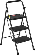 HBTower Step Ladder, Step Stool Foldable for Adults with Wide Anti-Slip Pedal, Lightweight 3 Step Ladders for Home