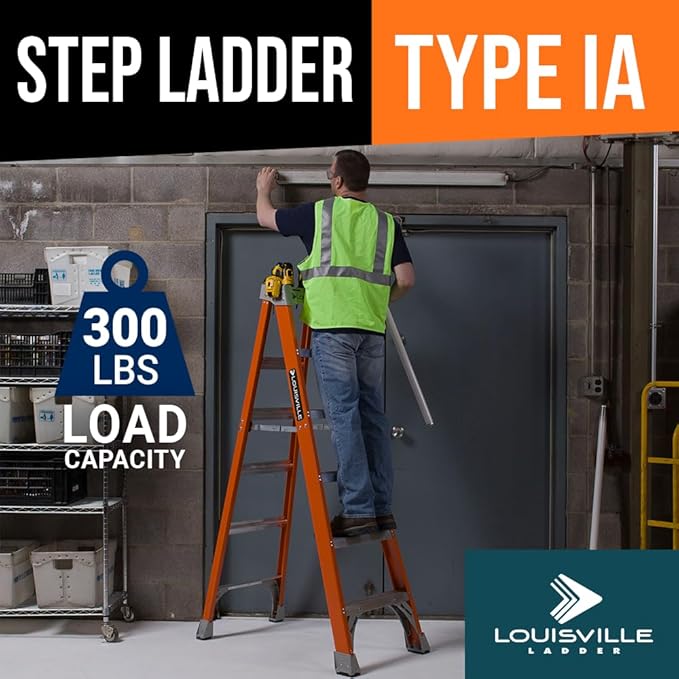 Louisville Ladder 4-Foot Fiberglass Step Ladder, 300-Pound Load Capacity, Type IA, FS1504