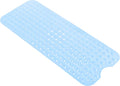 Anti-Slip Bathtub Shower mat, 40×16 inch（ 100 × 40cm） Soft Oversized Machine Washable Non-Slip Bathtub mat with Drainage Holes, Bathroom Floor Suction Cup.（1-Opaque Light Blue）