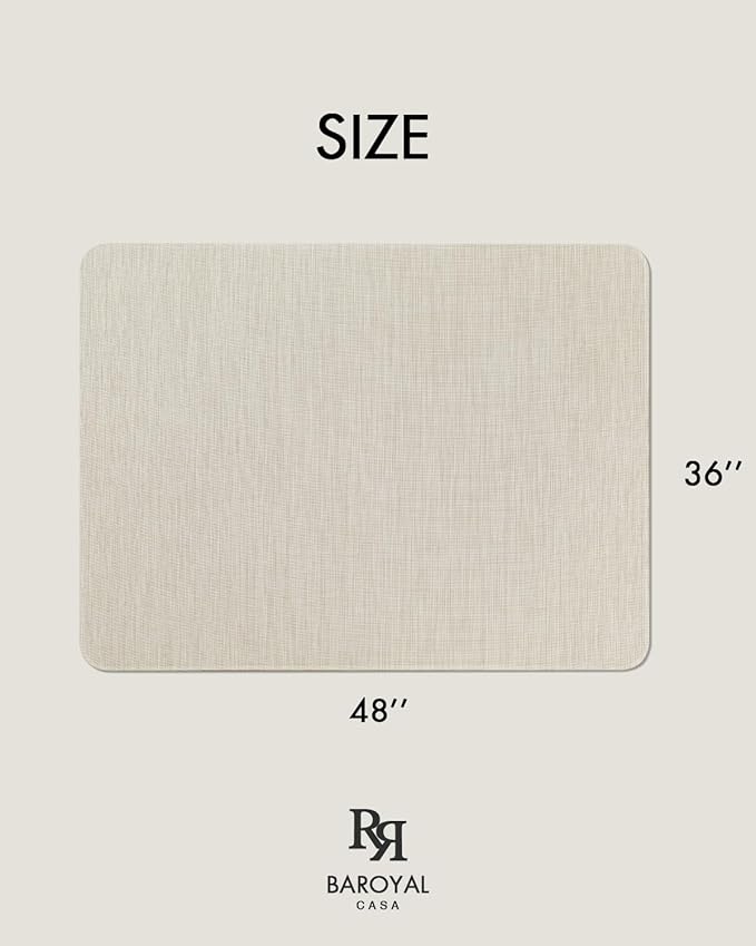 Baroyal Office Chair Mat for Hardwood Floor Under Desk Computer Rolling Chair Mat for Wood/Tile Floor Non-Slip Heavy Duty Desk Rug PVC Plastic Hard Floor Protector 36" x 48" (Parchment)