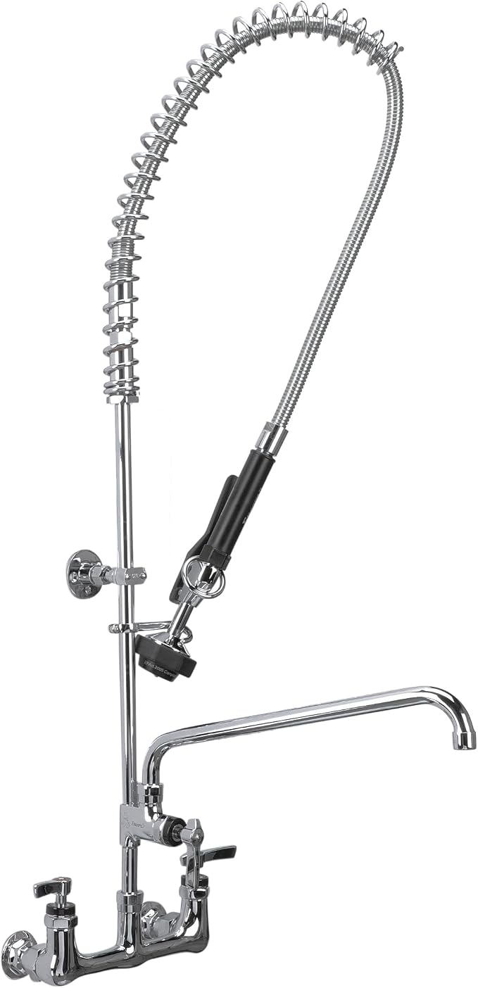 Encore 8" OC Wall Mount Pre-Rinse Assembly with 1.05 gpm PowerPulse Utility Spray and 14" Add-On Faucet