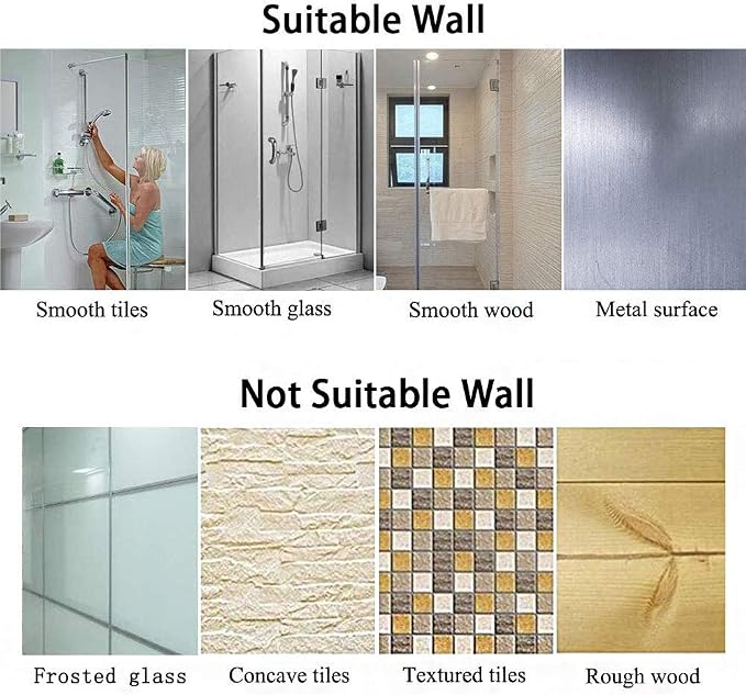 Adjustable Shower Head Holder, Bathroom Suction Cup Bracket for Handheld Shower, Removable Wall Mount (White-1)