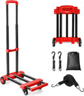 KEDSUM Folding Hand Truck, 290 lbs Dolly Cart with Wheels, Collapsible Hand Truck Dolly, Foladable Utility Cart Lightweight and Portable Luggage Cart for Airport Travel, Moving and Office Use, Red