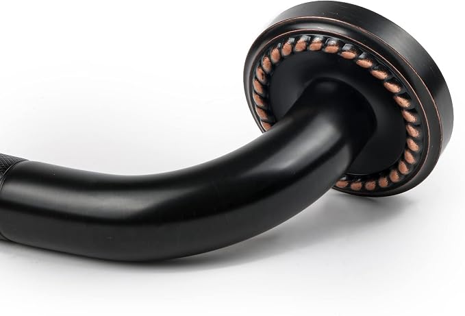 12 Inch Anti Slip Bronze Shower Grab Bar Oil Rubbed Black,ZUEXT Antique Brass Bathroom Grab Bar, Knurled Bathroom Balance Bar,Safety Hand Rail Support Handicap Elderly Injury Senior Assist Bath Handle