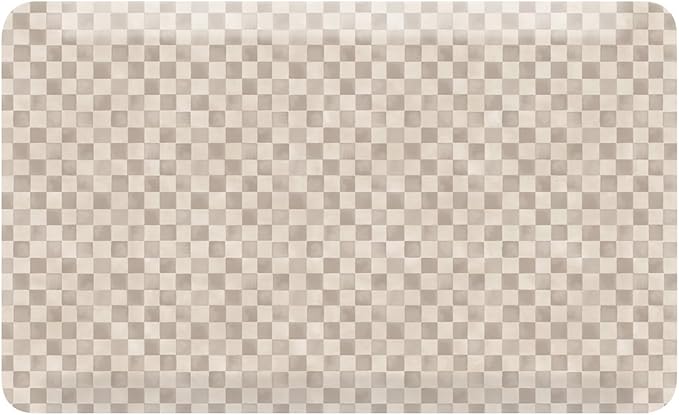 House of Noa Nama Standing Mat – Anti-Fatigue Cushioned Kitchen Mats for Floor | Ergonomic Bounce-Back Foam Kitchen Mats | Anti-Fatigue Mats for Kitchen & Standing | Checker Almond | 22" x 36"