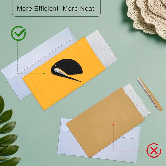 3 Pack Letter Opener Envelope Slitter – Envelope Opener with Safety Concealed Sharp Blade Neatly Opened Without Damage.Mail Opener for Women Men,Office Worker,Graduate Students,Home,Office,Postal