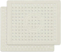 WILLKOMMEN Kitchen Sink Mat, 12" x 10" Dish Drying Mat, Sink Protector Mats for Bottom of Kitchen Sink, Fast Draining Sink Mats Grid, 2 Pack Cream White