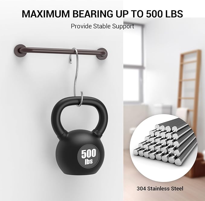 16 Inch Grab Bars for Wall Oil Brown, Safety Shower Grab Bars for Seniors Elderly Handicapped, Handicap Grab Bars for Shower with Concealed Screws, Tesuchan