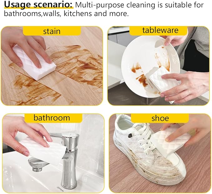 Melamine Sponge,50 Pack 2X Density Magic Sponges Eraser in Bulk,Melamine Foam Cleaner for Kitchen, Bathroom,Bathtub, Sink,Furniture, Wall Cleaner