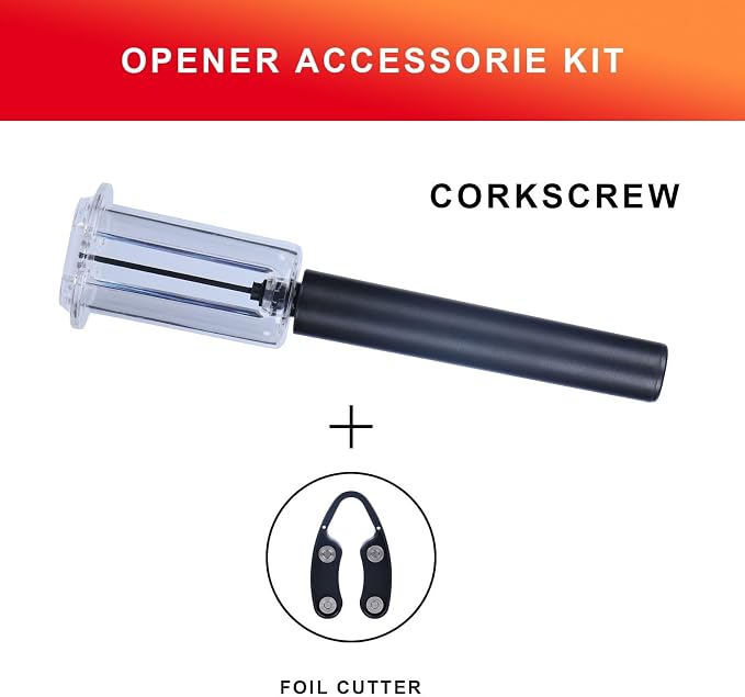 Wine Air Pressure Pump Bottle Opener Set With Foil Cutter,Simple Wine Pump Cork Remover Corkscrew,Efficient Corkscrew Bottle Opener,Easy Screw Out Tool,Great For Wine Lovers,Perfect Wine Gift.