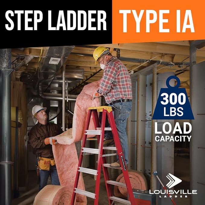 Louisville Ladder 4-Foot Fiberglass Step Ladder, 300-Pound Load Capacity, Type IA, L-3016-04