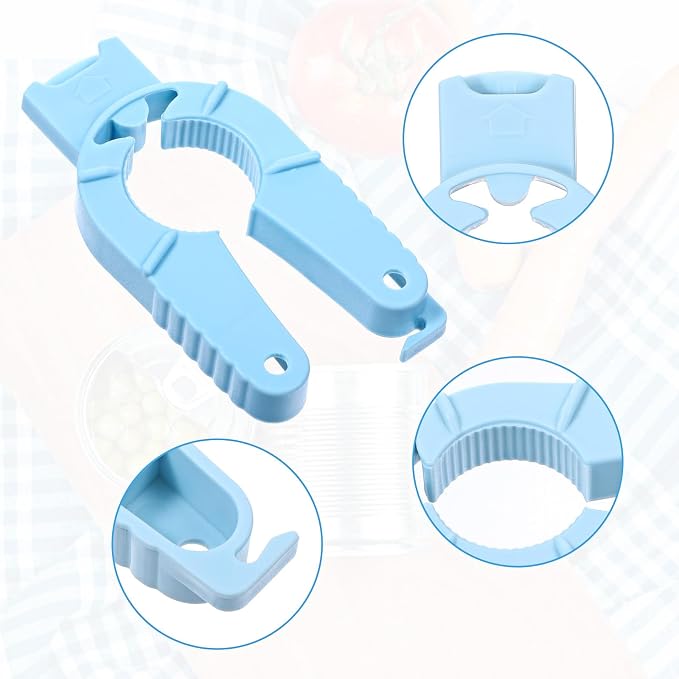 Ymapinc 3pcs Multi Function Bottle Openers, Plastic Bottle Opener, Water Bottle Openers for Seniors, Jar Opener, Bottle Cap Opener, Blue, Easy Grip for Arthritic Hands, Elderly, Weak Hands