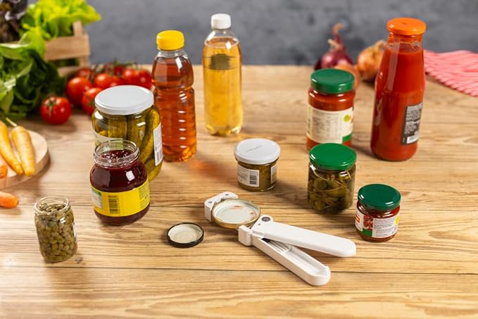 Kuhn Rikon Compact Jar Opener – Easy Grip Adjustable Lid Remover for All Jar Sizes, Ergonomic & Arthritis-Friendly Kitchen Tool, Swiss-Engineered Design