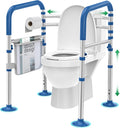 Loyoda Toilet Safety Rails for Seniors,Adjustable Toilet Handles for Elderly and Disabled (350 Lb),Foldable Toilet Rails Fit Most Toilets