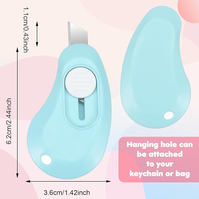 Cute Box Cutter Mini, Mabor 6Pcs Mini Utility Knife for Letter, Small Retractable Package Opener, Compact Box Opening Letter Opener Cutter for Home and Office Use