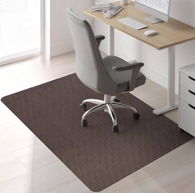 Sycoodeal Chair Mat, 40" x 55" Office Chair Mat for Hardwood and Tile Floor, Heavy Duty Floor Protector for Rolling Chairs, Non-Slip,Computer Mat for Home Office(Brown)