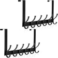 Optish Over The Door Hooks, Door Hanger Hooks for Hanging, Over The Door Towel Racks for Bathroom, Coat Rack Door Towel Hanger Towel Hooks (2Pack, Black)