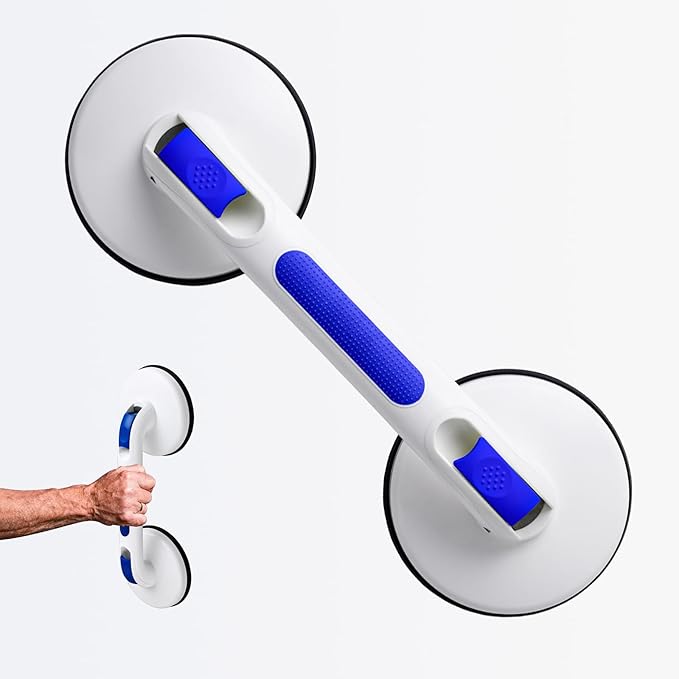 New Shower Handle Shower Grab Bars for Bathtubs and Showers,Strong Hold Suction Cup Grip Grab,Bath Handle Heavy Duty Grab Bars for Handicap Elderly Seniors（Royal Blue）