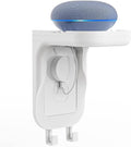 WALI Outlet Shelf Wall Holder, Fit for Duplex GFCI Decorative Outlet Shell A Space Saving for Smart Home, Speaker Mounts up to 10lbs with Cable Management (OSH001-W), White