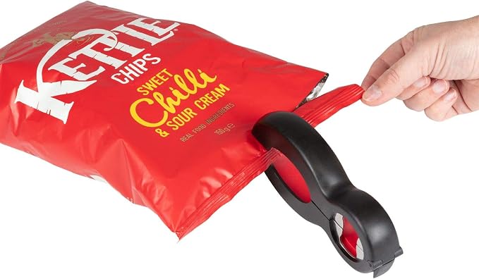 Westmark Multi-Opener, Rubberised Inner Surface, 14 x 6 cm, Stainless Steel/Plastic, Black/red, 10552270