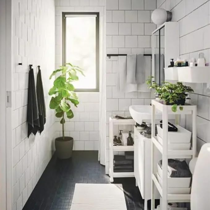HIEEY 4 Tier Bathroom Shelf,Bathroom Rack, Shelves Organizer, for Bathroom Laundry Pantry Kitchen Narrow Places