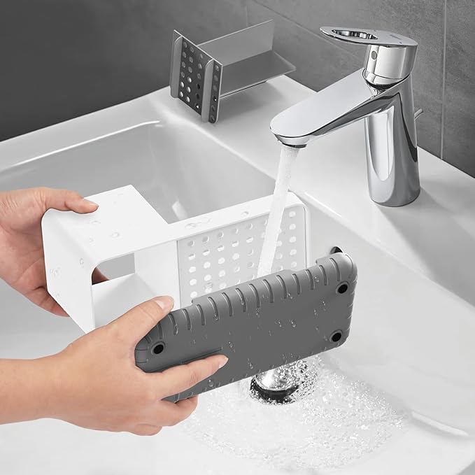 PARKMANI Toothbrush Holders for Bathrooms, Kids Electric Toothbrush and Toothpaste Holder with Drainage, Tooth Brush Holder for Bathroom Countertop Organizer (Grey)