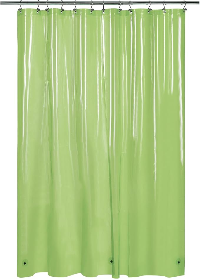 Barossa Design Extra Long Shower Curtain Liner with 3 Magnets - 72" x 84" XL, Waterproof PEVA Lightweight Shower Liner for Bathroom, PVC Free, Metal Grommets - Clear Green, 72x84