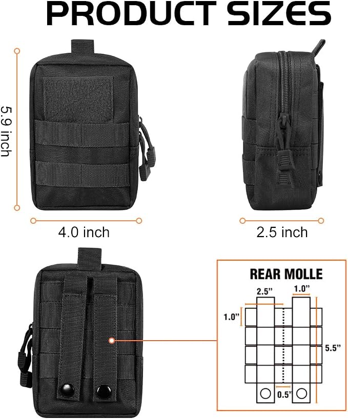 4-Pack Molle Pouch Tactical Molle Pouches Compact Utility EDC Waist Bag Pack