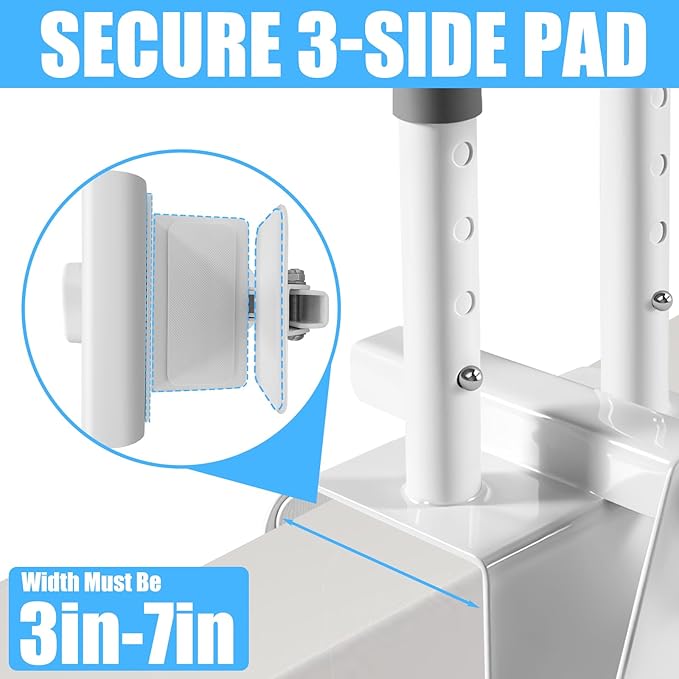 Adjustable Bathtub Safety Rail & Shower Grab Bar for Elderly – Heavy-Duty Support, Height/Width Flexible, Enhanced Bathroom Safety, Sturdy No-Drill Installation, Supports 330 lbs