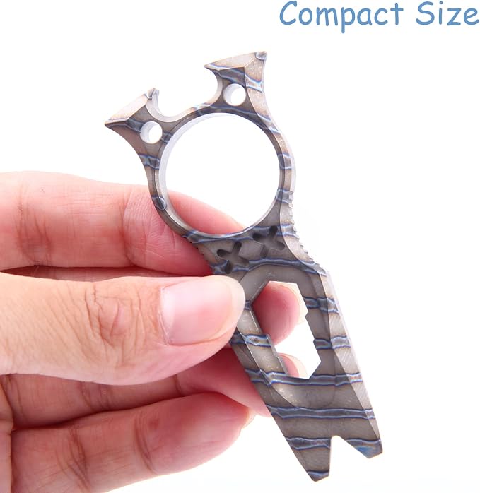 Hamans Pry Bar Multi Tool Titanium with Wrench Bottle Opener Pry Bar Function Mini Portable