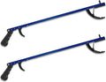 Rehabilitation Advantage 26" Reacher Grabber Tool, Aluminum Pickup Tool with 3" Jaw & Magnetic Tip, Lightweight Rust Proof Frame, Ergonomic Handle, Blue, Set of 2
